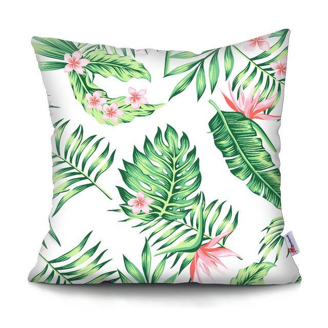 Tropical Plants Palm Leaf Pillow Cover Green Leaves Cushion Covers Flower Decorative Pillow Sofa Decorative Throw Pillow Covers Tropical Green Leaves Floor Pillow Cover for Couch Cushion Cover Plant Monstera Leaf 45x45cm Stevvex