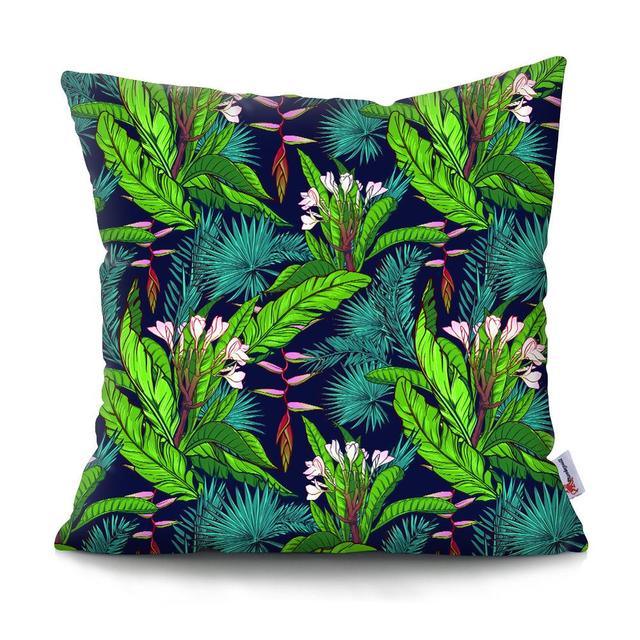 Tropical Plants Palm Leaf Pillow Cover Green Leaves Cushion Covers Flower Decorative Pillow Sofa Decorative Throw Pillow Covers Tropical Green Leaves Floor Pillow Cover for Couch Cushion Cover Plant Monstera Leaf 45x45cm Stevvex
