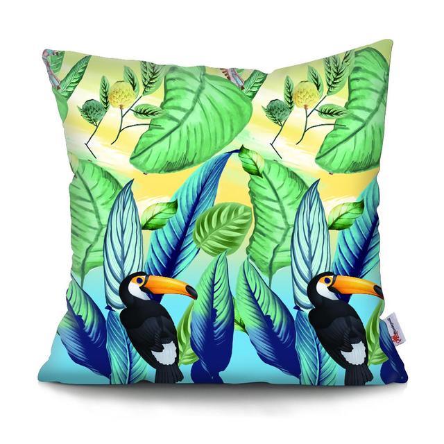 Tropical Plants Palm Leaf Pillow Cover Green Leaves Cushion Covers Flower Decorative Pillow Sofa Decorative Throw Pillow Covers Tropical Green Leaves Floor Pillow Cover for Couch Cushion Cover Plant Monstera Leaf 45x45cm Stevvex
