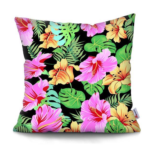 Tropical Plants Palm Leaf Pillow Cover Green Leaves Cushion Covers Flower Decorative Pillow Sofa Decorative Throw Pillow Covers Tropical Green Leaves Floor Pillow Cover for Couch Cushion Cover Plant Monstera Leaf 45x45cm Stevvex