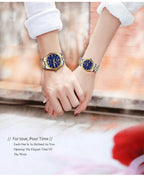 Business Black Couple Watches Top Luxury Mens Watches Auto Date Quartz Wristwatch Gold Watch Men Diamond Stainless Steel Waterproof Luminous Business Casual Luxury Watch For Men Stevvex