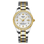 Business Black Couple Watches Top Luxury Mens Watches Auto Date Quartz Wristwatch Gold Watch Men Diamond Stainless Steel Waterproof Luminous Business Casual Luxury Watch For Men Stevvex
