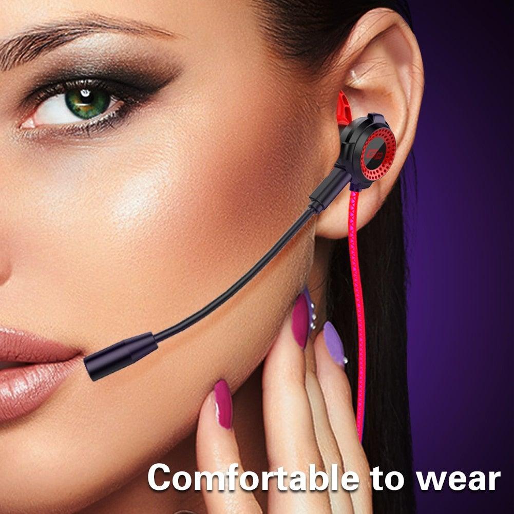 Universal Portable Dynamic Ultra-Low Latency Bluetooth Headphones, 25H Playtime Earbuds for Gaming, Noise Cancelling Bluetooth Earbud for PC Noise Reduction In-Ear Wired Call Earphones Gaming Computer Earpiece With Stereo Sound Mic Stevvex
