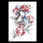 49 Sheets Waterproof Temporary Black Sketches Flowers Tattoo Stickers Flower Rose Tattoos For Women Adults Stevvex