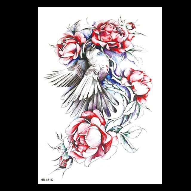 49 Sheets Waterproof Temporary Black Sketches Flowers Tattoo Stickers Flower Rose Tattoos For Women Adults Stevvex