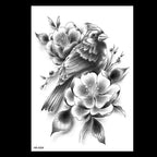 49 Sheets Waterproof Temporary Black Sketches Flowers Tattoo Stickers Flower Rose Tattoos For Women Adults Stevvex