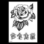 49 Sheets Waterproof Temporary Black Sketches Flowers Tattoo Stickers Flower Rose Tattoos For Women Adults Stevvex