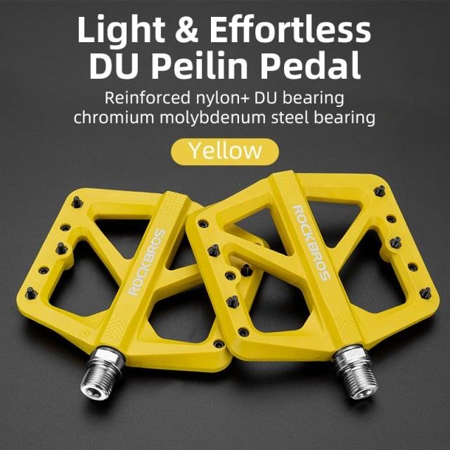 Ultralight Seal Bearings Bicycle Bike Pedals Cycling Nylon Road Pedals Flat Platform Bicycle Parts Accessories Pedals Mountain Bike Pedals Lightweight Nylon Fiber Bicycle Platform Pedals For Mountain Bike Stevvex