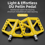Ultralight Seal Bearings Bicycle Bike Pedals Cycling Nylon Road Pedals Flat Platform Bicycle Parts Accessories Pedals Mountain Bike Pedals Lightweight Nylon Fiber Bicycle Platform Pedals For Mountain Bike Stevvex