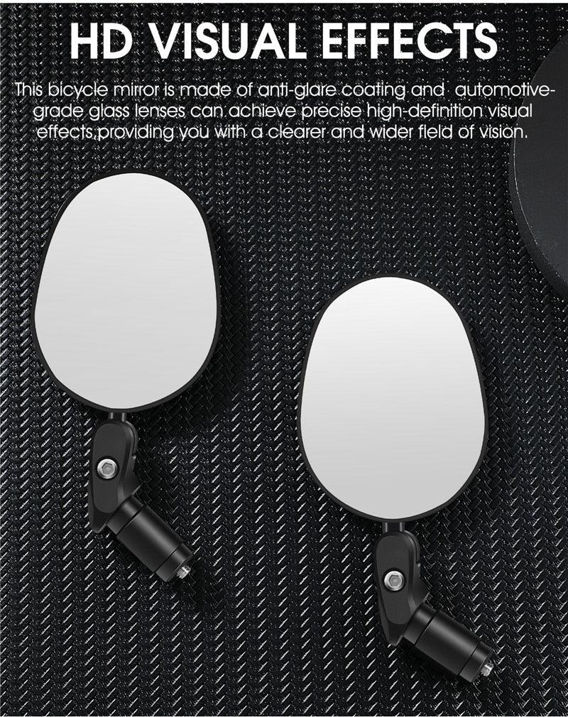 Adjustable Rotation Bike Rearview Mirror Cycling Rear View Road Bicycle Handlebar Mirrors Convex Mirror With 360˚Adjustable Handlebar Installation For Mountain Road Bike Electric Bicycle Accessories Stevvex