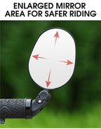 Adjustable Rotation Bike Rearview Mirror Cycling Rear View Road Bicycle Handlebar Mirrors Convex Mirror With 360˚Adjustable Handlebar Installation For Mountain Road Bike Electric Bicycle Accessories Stevvex
