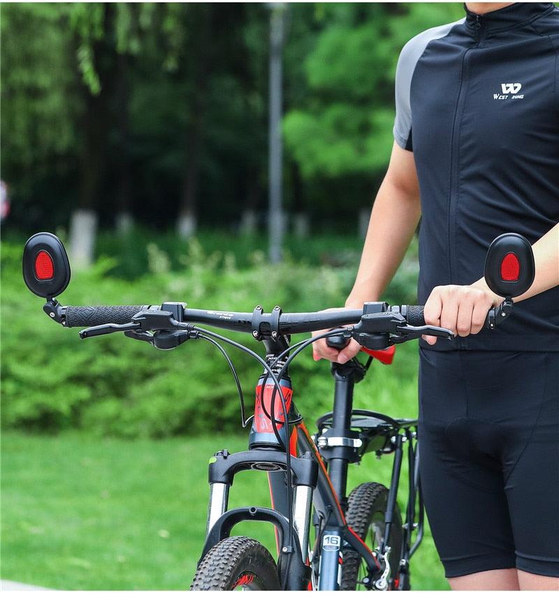 Adjustable Rotation Bike Rearview Mirror Cycling Rear View Road Bicycle Handlebar Mirrors Convex Mirror With 360˚Adjustable Handlebar Installation For Mountain Road Bike Electric Bicycle Accessories Stevvex