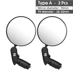 Adjustable Rotation Bike Rearview Mirror Cycling Rear View Road Bicycle Handlebar Mirrors Convex Mirror With 360˚Adjustable Handlebar Installation For Mountain Road Bike Electric Bicycle Accessories Stevvex
