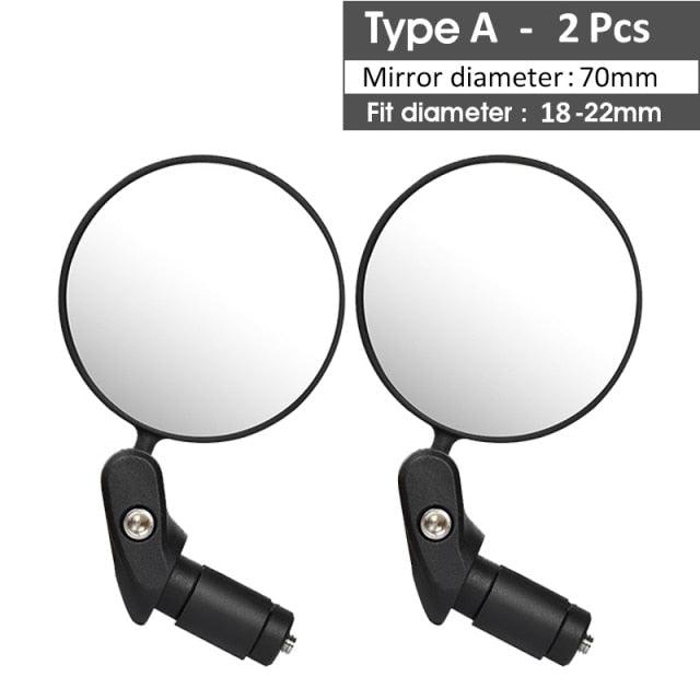 Adjustable Rotation Bike Rearview Mirror Cycling Rear View Road Bicycle Handlebar Mirrors Convex Mirror With 360˚Adjustable Handlebar Installation For Mountain Road Bike Electric Bicycle Accessories Stevvex