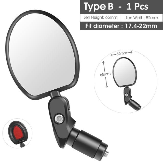 Adjustable Rotation Bike Rearview Mirror Cycling Rear View Road Bicycle Handlebar Mirrors Convex Mirror With 360˚Adjustable Handlebar Installation For Mountain Road Bike Electric Bicycle Accessories Stevvex
