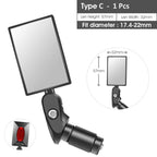 Adjustable Rotation Bike Rearview Mirror Cycling Rear View Road Bicycle Handlebar Mirrors Convex Mirror With 360˚Adjustable Handlebar Installation For Mountain Road Bike Electric Bicycle Accessories Stevvex