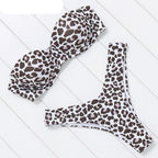 Bikini Set High Cut Solid  Swimsuit Women Swimwear Push Up Bathing Suit Beachwear Leopard Bikini Women's Ribbed Underwire Bikini High Cut Bikini V Swimwear Butterfly Print High Leg Bikini Swimsuit Stevvex