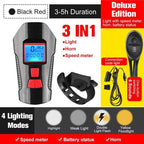 Smart Waterproof Bicycle Light USB Rechargeable Bike Front Light Flashlight With Bike Computer LCD Speedometer Waterproof Bicycles Light And Odometer Horn For Safe Cycling 4 Modes Fits For All Mountain Road Bikes Stevvex