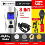 Smart Waterproof Bicycle Light USB Rechargeable Bike Front Light Flashlight With Bike Computer LCD Speedometer Waterproof Bicycles Light And Odometer Horn For Safe Cycling 4 Modes Fits For All Mountain Road Bikes Stevvex