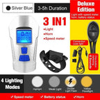 Smart Waterproof Bicycle Light USB Rechargeable Bike Front Light Flashlight With Bike Computer LCD Speedometer Waterproof Bicycles Light And Odometer Horn For Safe Cycling 4 Modes Fits For All Mountain Road Bikes Stevvex