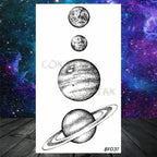 Realistic Small Planets Temporary Tattoos Arm Waterpoof Black Sticker Space Planets For Girls And Boys Stevvex