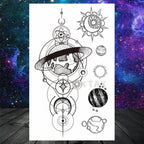 Realistic Small Planets Temporary Tattoos Arm Waterpoof Black Sticker Space Planets For Girls And Boys Stevvex