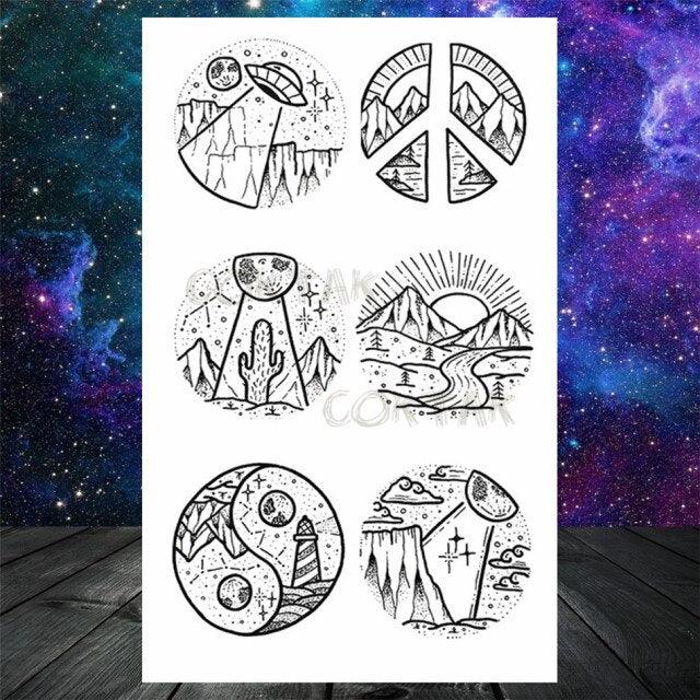 Realistic Small Planets Temporary Tattoos Arm Waterpoof Black Sticker Space Planets For Girls And Boys Stevvex