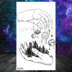 Realistic Small Planets Temporary Tattoos Arm Waterpoof Black Sticker Space Planets For Girls And Boys Stevvex