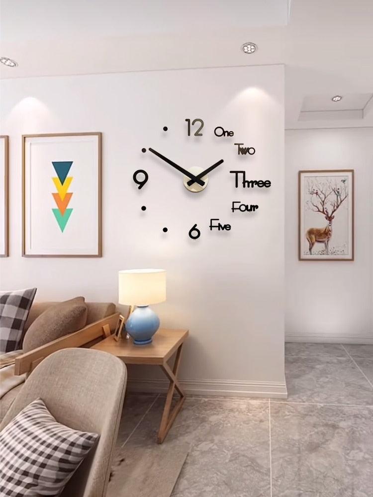 2021 Fashion 3D Big Size Wall Clock Mirror Sticker Large 3D Frameless Wall Clock Stickers Wall Decoration for Living Room Bedroom Office  Brief Living Decor Room Wall Clock Modern Design Silent Acrylic Stevvex