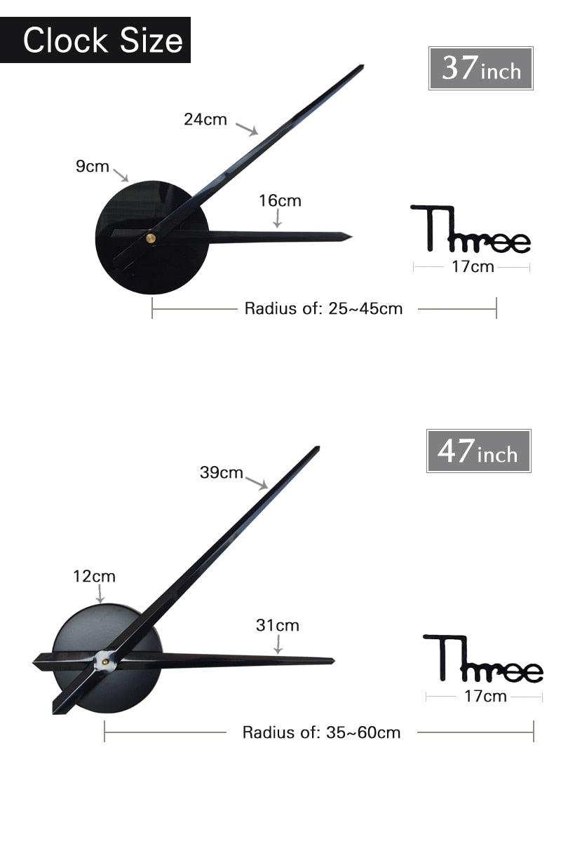 2021 Fashion 3D Big Size Wall Clock Mirror Sticker Large 3D Frameless Wall Clock Stickers Wall Decoration for Living Room Bedroom Office  Brief Living Decor Room Wall Clock Modern Design Silent Acrylic Stevvex