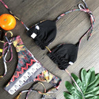 Women Push-up Bikini Swimwear Adjustable Swimsuit Bathing Suit Beachwear Women's Tie Bikini Lace Up Bottom String Swimsuit Bandage Swim Beach Wear Summer Comfortable Bikini Set Stevvex
