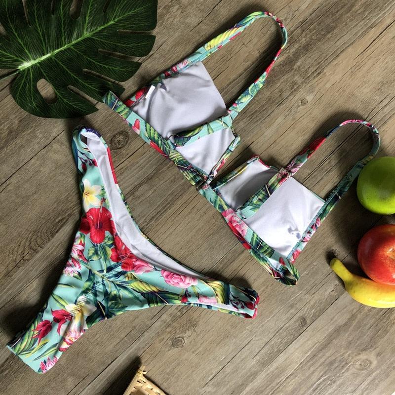 Women Push-up Bikini Swimwear Adjustable Swimsuit Bathing Suit Beachwear Women's Tie Bikini Lace Up Bottom String Swimsuit Bandage Swim Beach Wear Summer Comfortable Bikini Set Stevvex