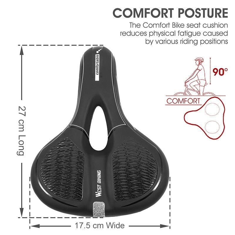 Bike Saddle Mountain Road Bike Seat PU Leather Gel Filled Cycling Cushion Comfortable Shockproof Bicycle Saddle Seat Cushion For Men Comfort Bike Saddle Anti-Slip Bicycle Saddle Waterproof Bicycle Seat For Mountain Bike Seat Stevvex