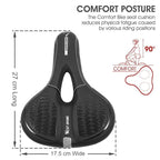 Bike Saddle Mountain Road Bike Seat PU Leather Gel Filled Cycling Cushion Comfortable Shockproof Bicycle Saddle Seat Cushion For Men Comfort Bike Saddle Anti-Slip Bicycle Saddle Waterproof Bicycle Seat For Mountain Bike Seat Stevvex