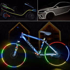 8PCS Bicycle Bike Wheel Lights Bike Fluorescent Reflective Stickers Bike Light Spoke Wheel Tape Bicycle Accessories Bike Reflective Tape Night Safety Stickers For Bicycle Motorbike Stevvex