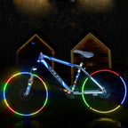 8PCS Bicycle Bike Wheel Lights Bike Fluorescent Reflective Stickers Bike Light Spoke Wheel Tape Bicycle Accessories Bike Reflective Tape Night Safety Stickers For Bicycle Motorbike Stevvex