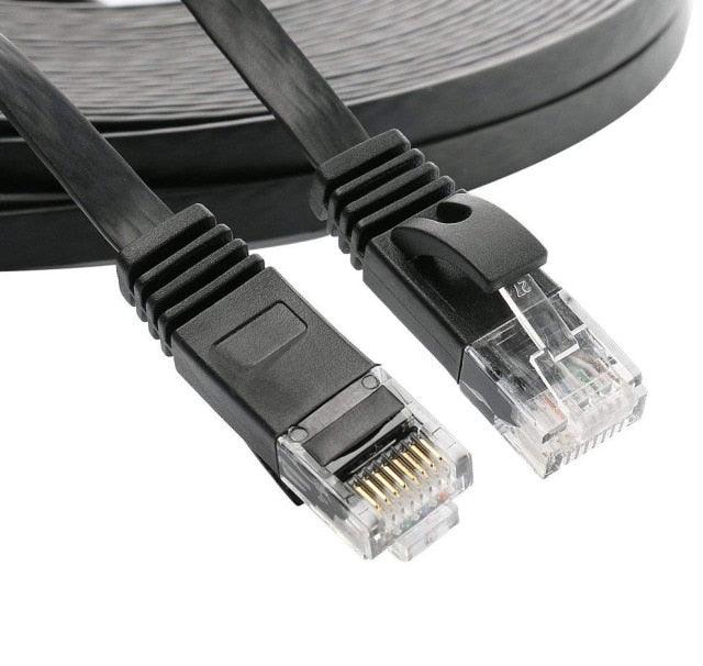 Cat6 RJ45 Network LAN Ethernet Flat Cable Computer UTP Patch Cord For Router Network Ethernet Cable Plated RJ45 Connectors Ethernet LAN Cable Stevvex