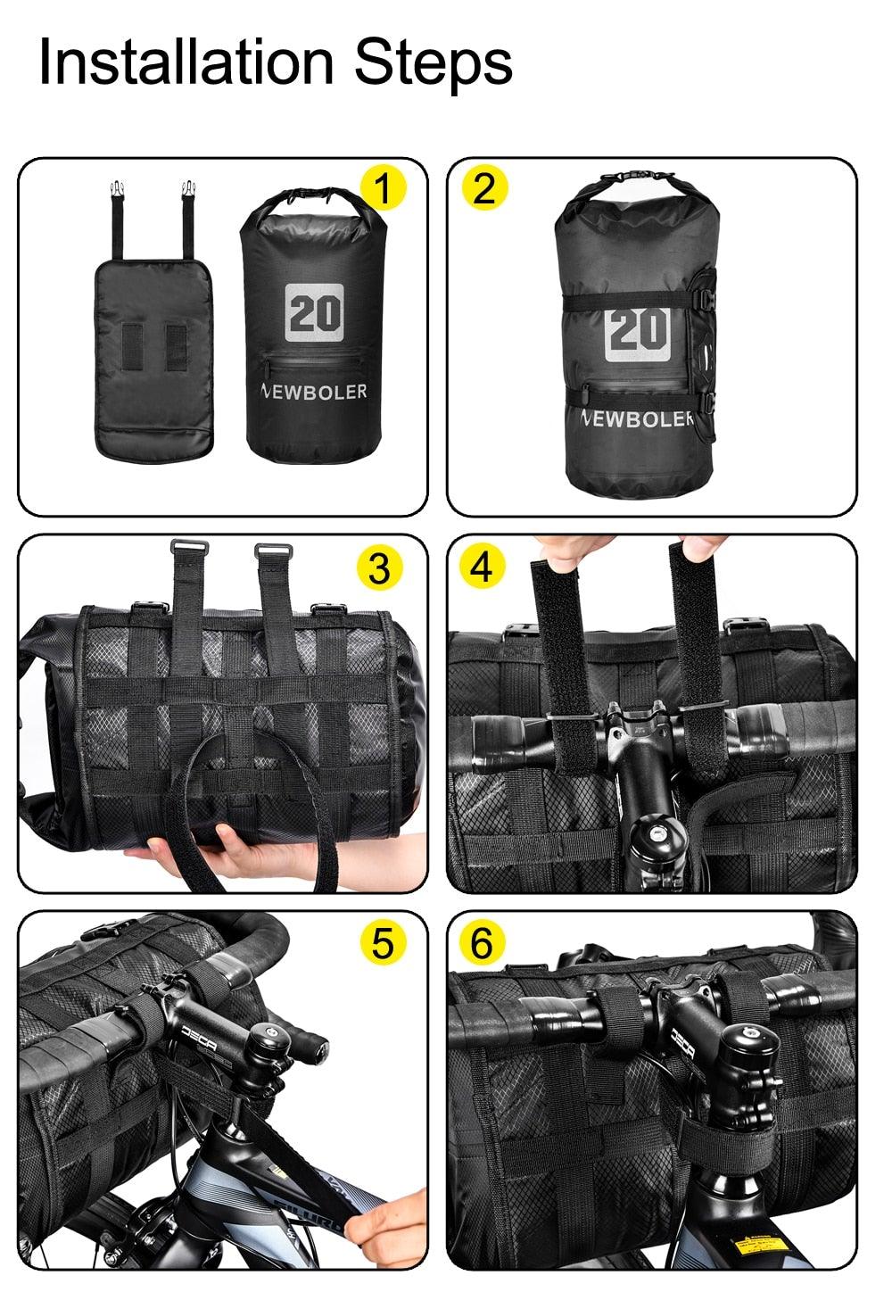 Bike Front Tube Bag Waterproof Bicycle Handlebar Basket Pack Cycling Front Frame Bicycle Accessories Waterproof Handlebar Bags Bike packing Bags Front Packs For Road Bicycles Bike Packing Accessories Stevvex