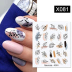 Embossed Nails Sticker 3D Flower Leaves Slider Water Transfer Nail Decals for Nail Art Transfer Sticker  3D Wave Design Decoration for Women Girls Art Stickers Decal Decoration Metallic Curve Strip Line Nail Decor Stevvex