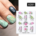Embossed Nails Sticker 3D Flower Leaves Slider Water Transfer Nail Decals for Nail Art Transfer Sticker  3D Wave Design Decoration for Women Girls Art Stickers Decal Decoration Metallic Curve Strip Line Nail Decor Stevvex