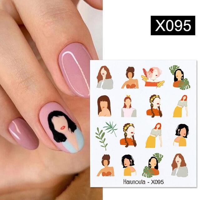 Embossed Nails Sticker 3D Flower Leaves Slider Water Transfer Nail Decals for Nail Art Transfer Sticker  3D Wave Design Decoration for Women Girls Art Stickers Decal Decoration Metallic Curve Strip Line Nail Decor Stevvex