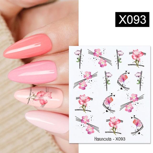 Embossed Nails Sticker 3D Flower Leaves Slider Water Transfer Nail Decals for Nail Art Transfer Sticker  3D Wave Design Decoration for Women Girls Art Stickers Decal Decoration Metallic Curve Strip Line Nail Decor Stevvex