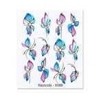Embossed Nails Sticker 3D Flower Leaves Slider Water Transfer Nail Decals for Nail Art Transfer Sticker  3D Wave Design Decoration for Women Girls Art Stickers Decal Decoration Metallic Curve Strip Line Nail Decor Stevvex