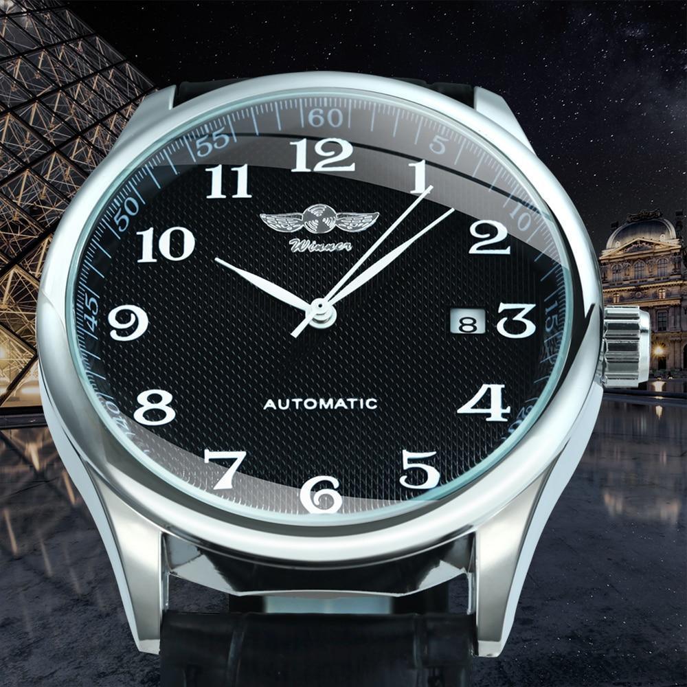 Classic Luxury Men Watch Automatic Wrist Watches Brown Leather Strap Fashionable Design Watches For Men Stevvex