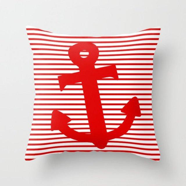 New Creative Red Cushion Case Hot Modern Home Outdoor Decorative Geometry Square Pillow Case Decorative Pillows Case Sofa Couch Seat Polyester Pillows Covers 45x45CM
