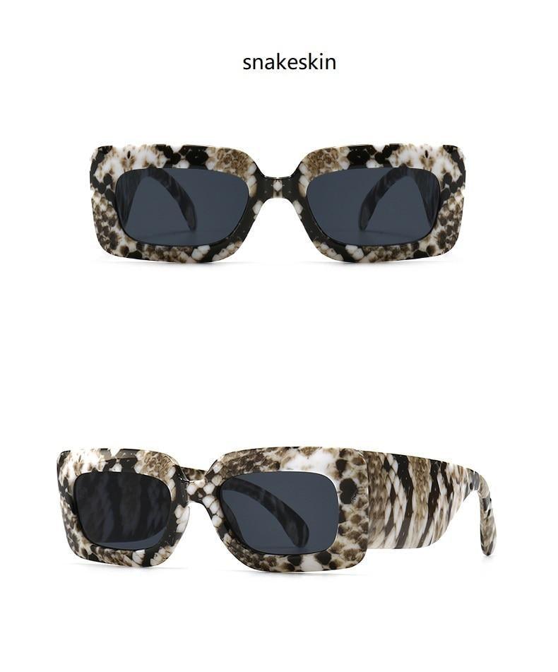 Oversized Square Sunglasses Classic Square Sunglasses For Men & Women Sun Glasses In Snake Pattern For Traveling Shades Female Stevvex