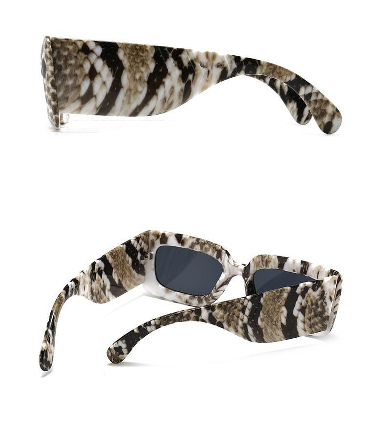 Oversized Square Sunglasses Classic Square Sunglasses For Men & Women Sun Glasses In Snake Pattern For Traveling Shades Female Stevvex
