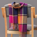 Fashion Winter Casual Classic Soft Plaid Popular Couple Lightweight Tartan Muffler Warm Scarf Cashmere Scarves Shawls Wraps Lightweight Women Warm Lattice Scarves Cashmere Hijab For Women Stevvex