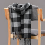 Fashion Winter Casual Classic Soft Plaid Popular Couple Lightweight Tartan Muffler Warm Scarf Cashmere Scarves Shawls Wraps Lightweight Women Warm Lattice Scarves Cashmere Hijab For Women Stevvex