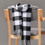 Fashion Winter Casual Classic Soft Plaid Popular Couple Lightweight Tartan Muffler Warm Scarf Cashmere Scarves Shawls Wraps Lightweight Women Warm Lattice Scarves Cashmere Hijab For Women Stevvex